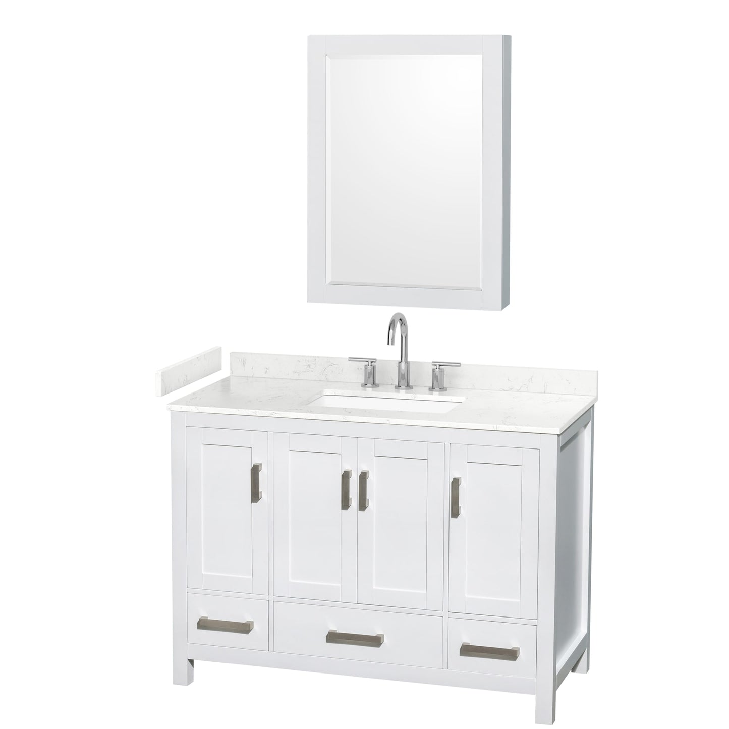 Sheffield Bathroom Vanity with Countertop 48 inch Single Sink 3-hole Faucet Setup