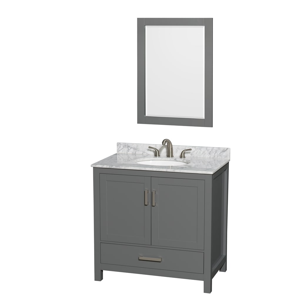 Sheffield Bathroom Vanity with Countertop 36 inch Single Sink 3-hole Faucet Setup