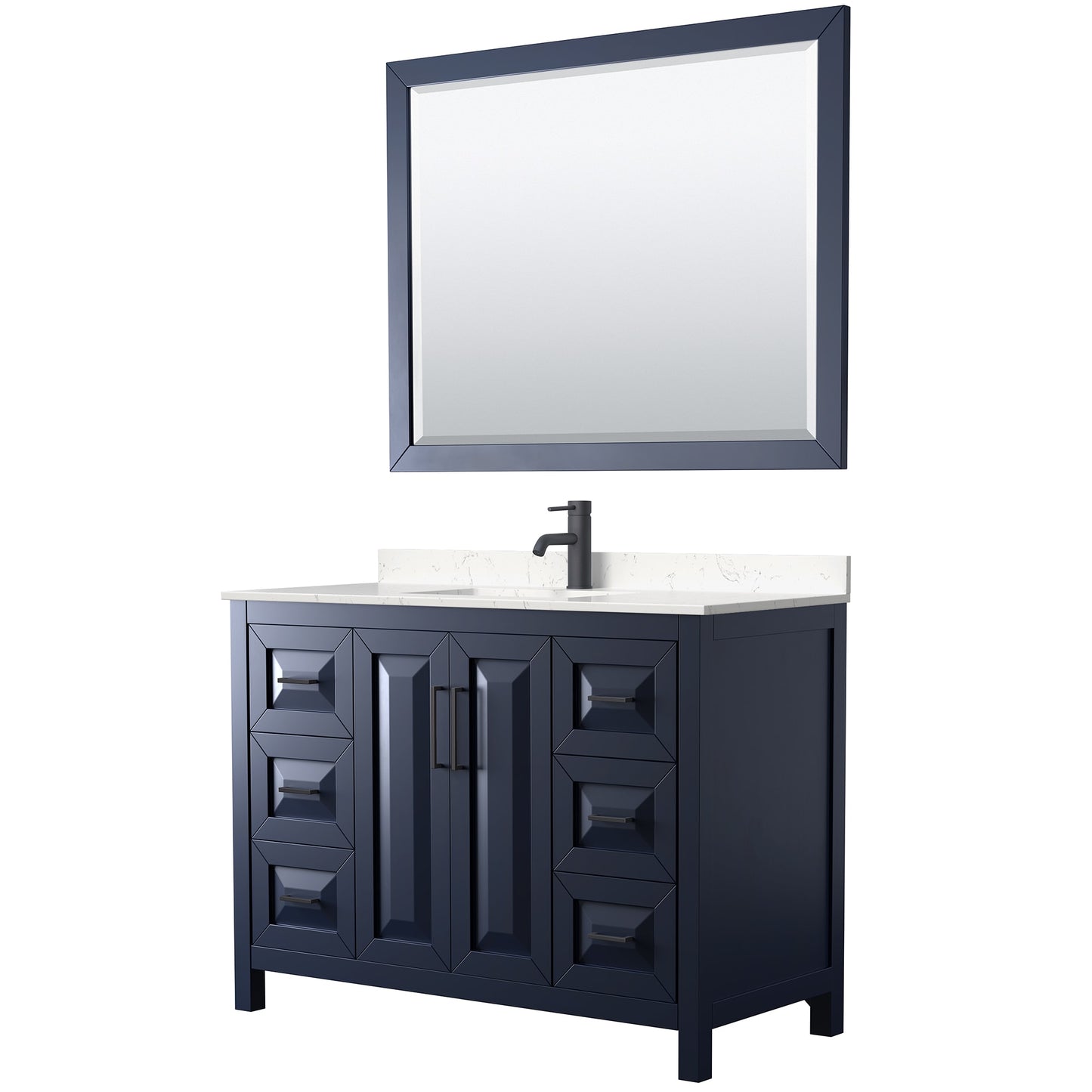 Daria Bathroom Vanity with Countertop 48 inch Single Sink Single hole Faucet Setup