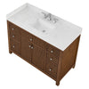 Custom image for Dark Walnut with Brushed Nickel Trim / Carrara Cultured Marble / No Mirror