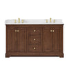 Custom image for Dark Walnut with Brushed Gold Trim / White Quartz / No Mirror