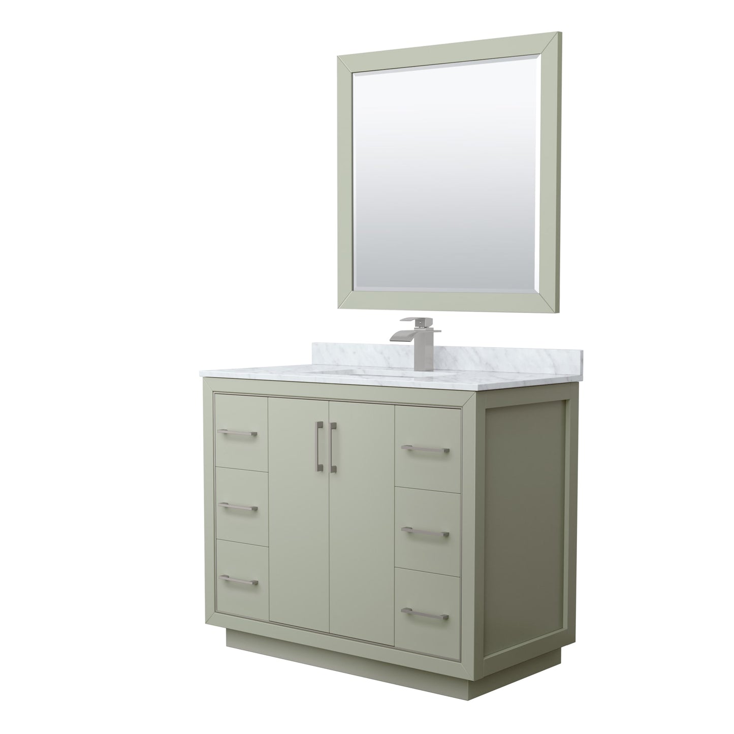 Icon Bathroom Vanity with Countertop 42 inch Single Sink Single hole Faucet Setup