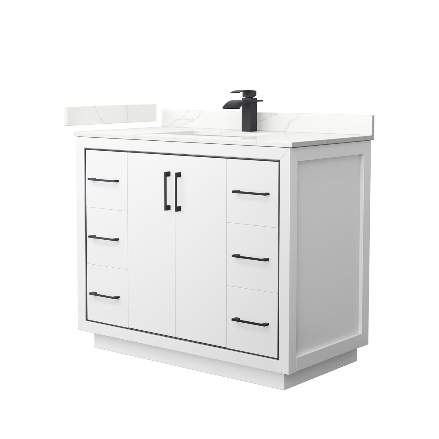 Icon Bathroom Vanity with Countertop 42 inch Single Sink Single hole Faucet Setup