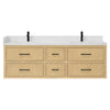 Custom image for Scandinavian Oak with Matte Black Trim / White Quartz / No Mirror
