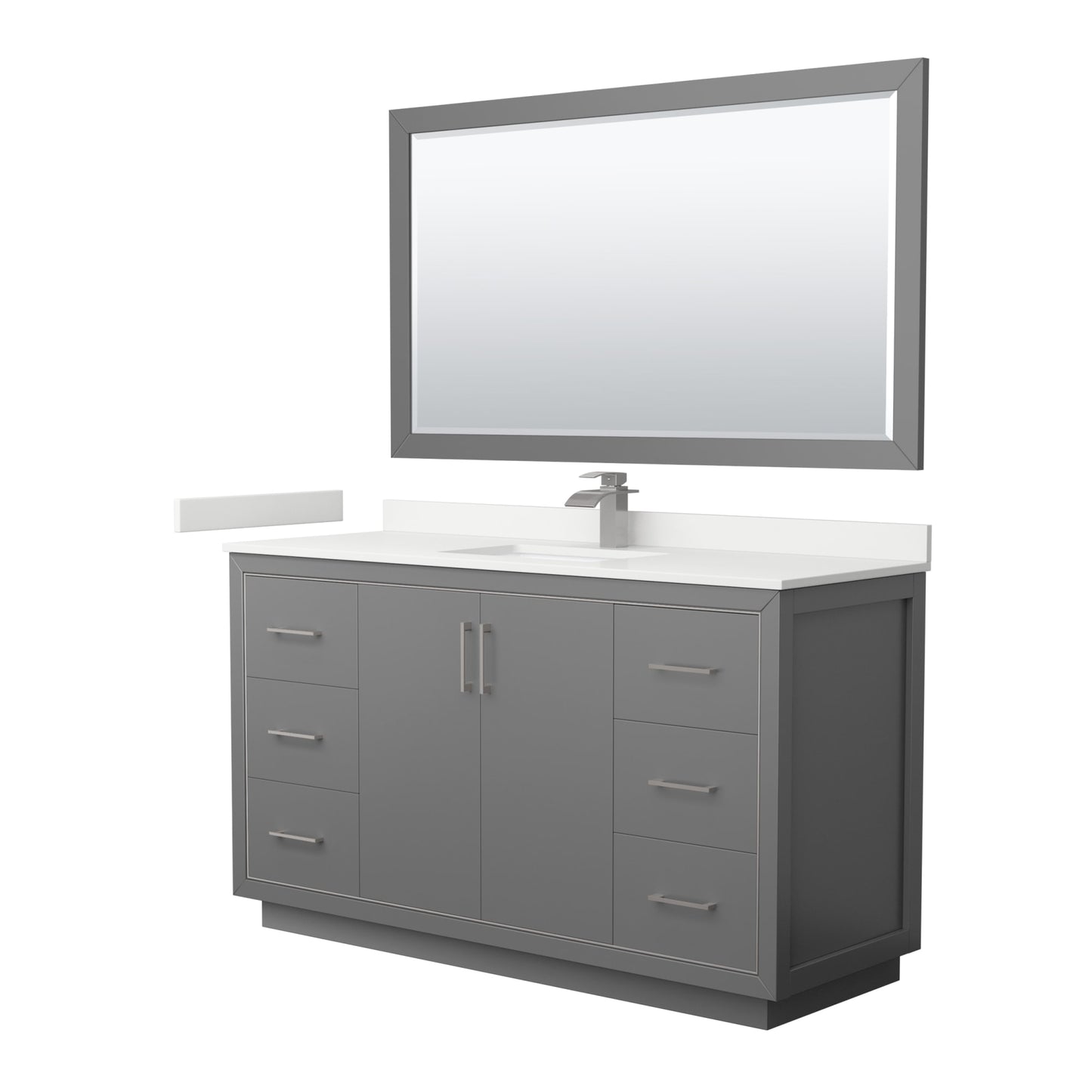 Icon Bathroom Vanity with Countertop 60 inch Single Sink Single hole Faucet Setup