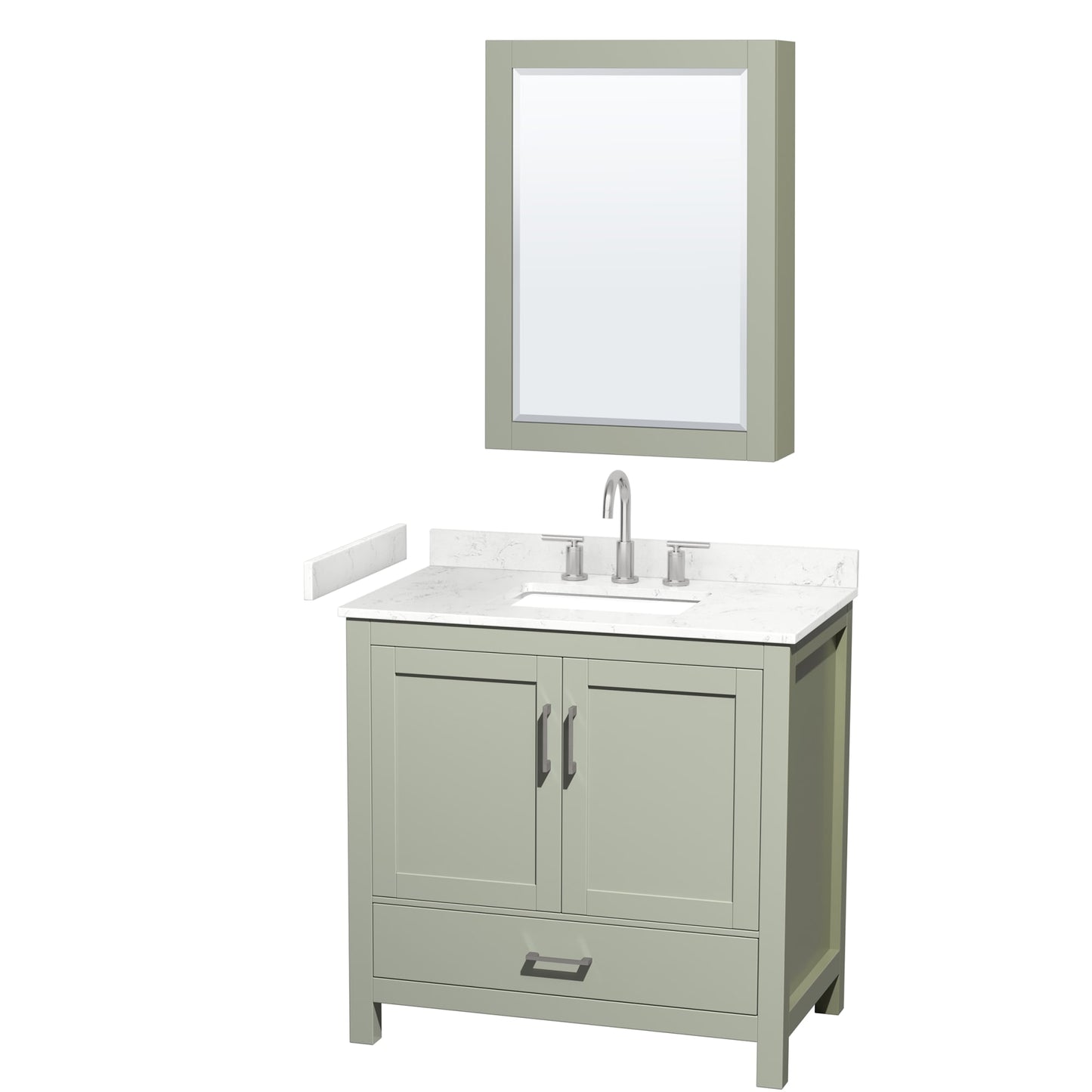 Sheffield Bathroom Vanity with Countertop 36 inch Single Sink 3-hole Faucet Setup