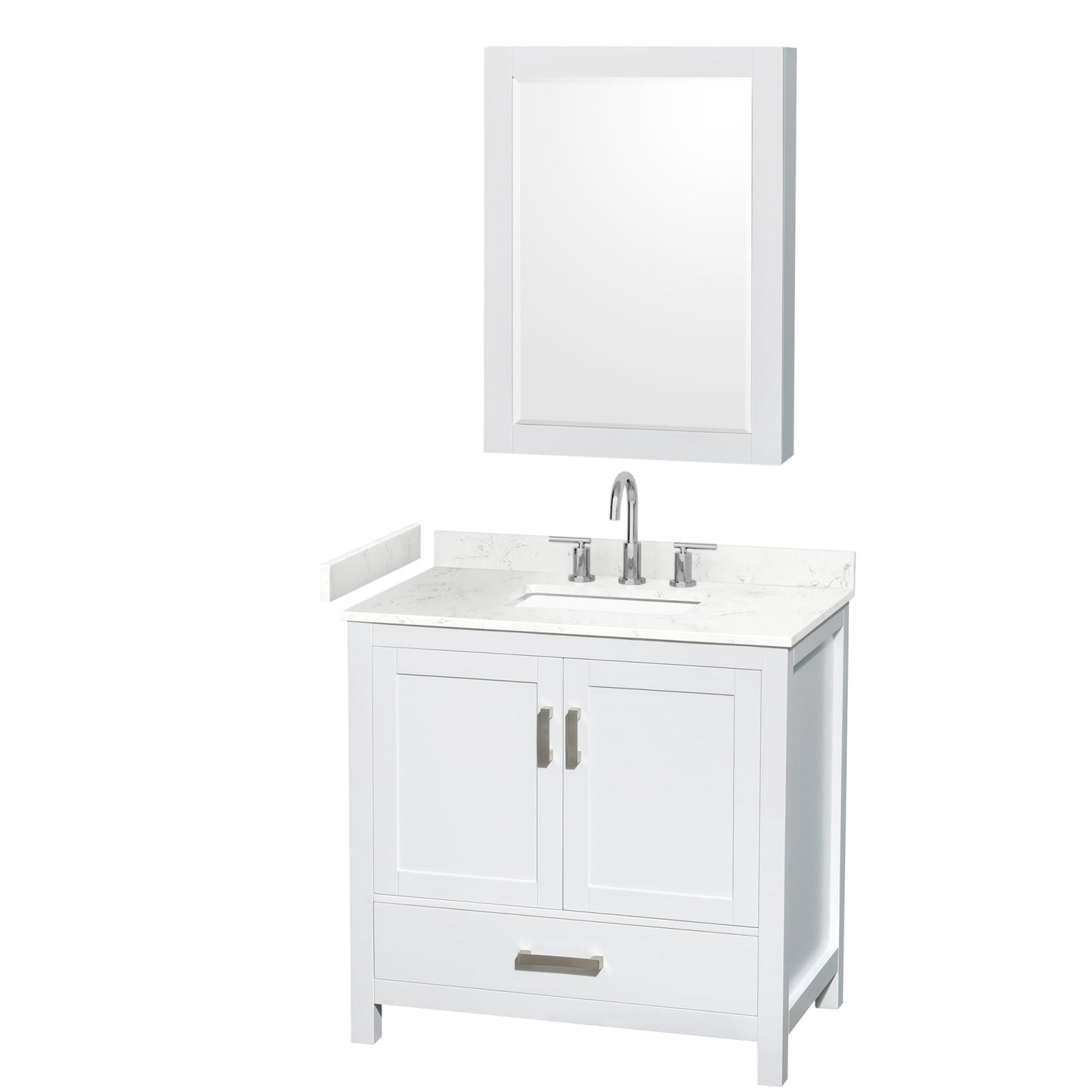 Sheffield Bathroom Vanity with Countertop 36 inch Single Sink 3-hole Faucet Setup