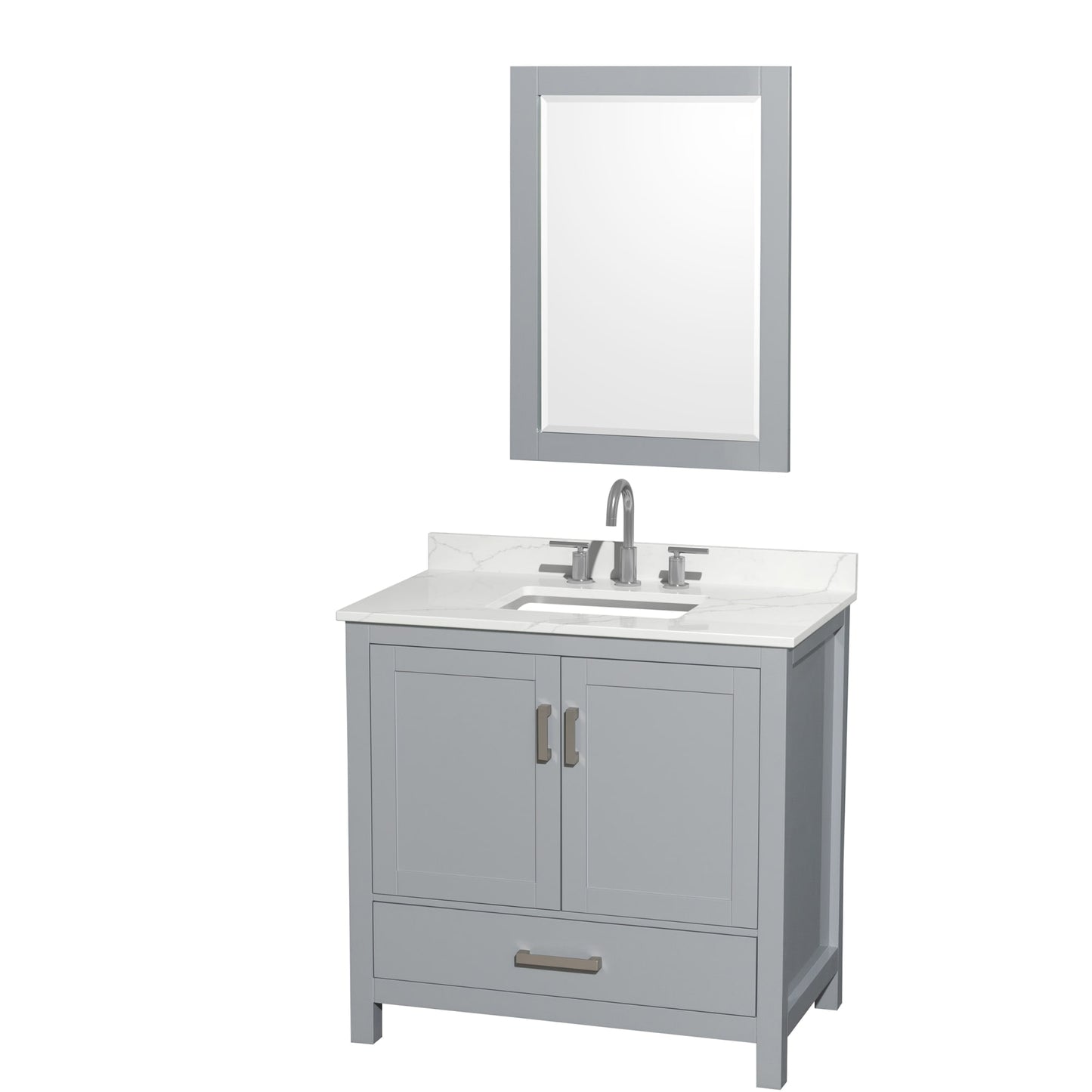 Sheffield Bathroom Vanity with Countertop 36 inch Single Sink 3-hole Faucet Setup
