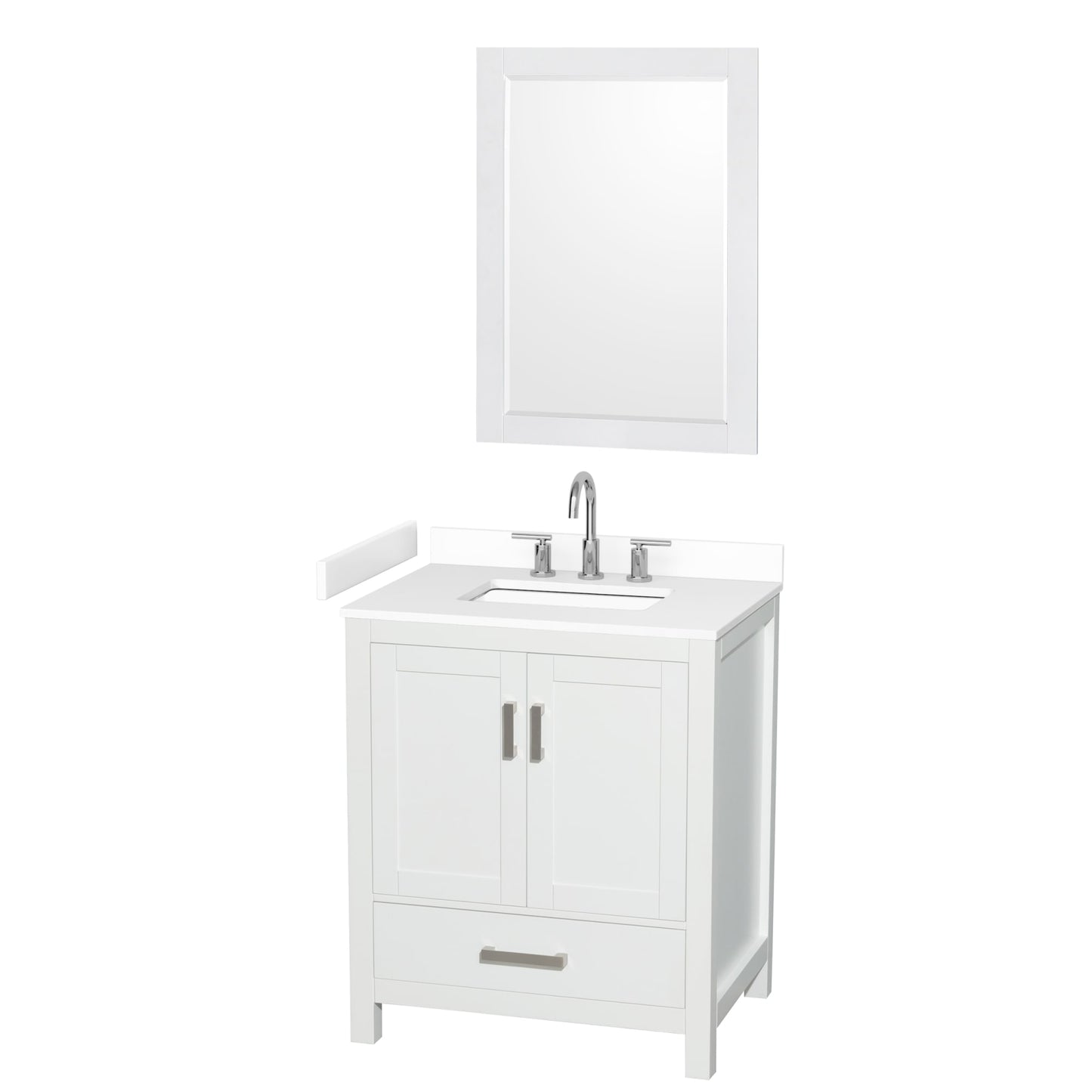 Sheffield Bathroom Vanity with Countertop 30 inch Single Sink 3-hole Faucet Setup