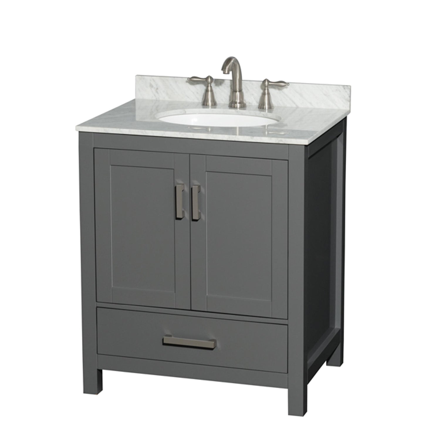 Sheffield Bathroom Vanity with Countertop 30 inch Single Sink 3-hole Faucet Setup
