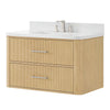 Custom image for Scandinavian Oak with Brushed Nickel Trim / Giotto Quartz / No Mirror