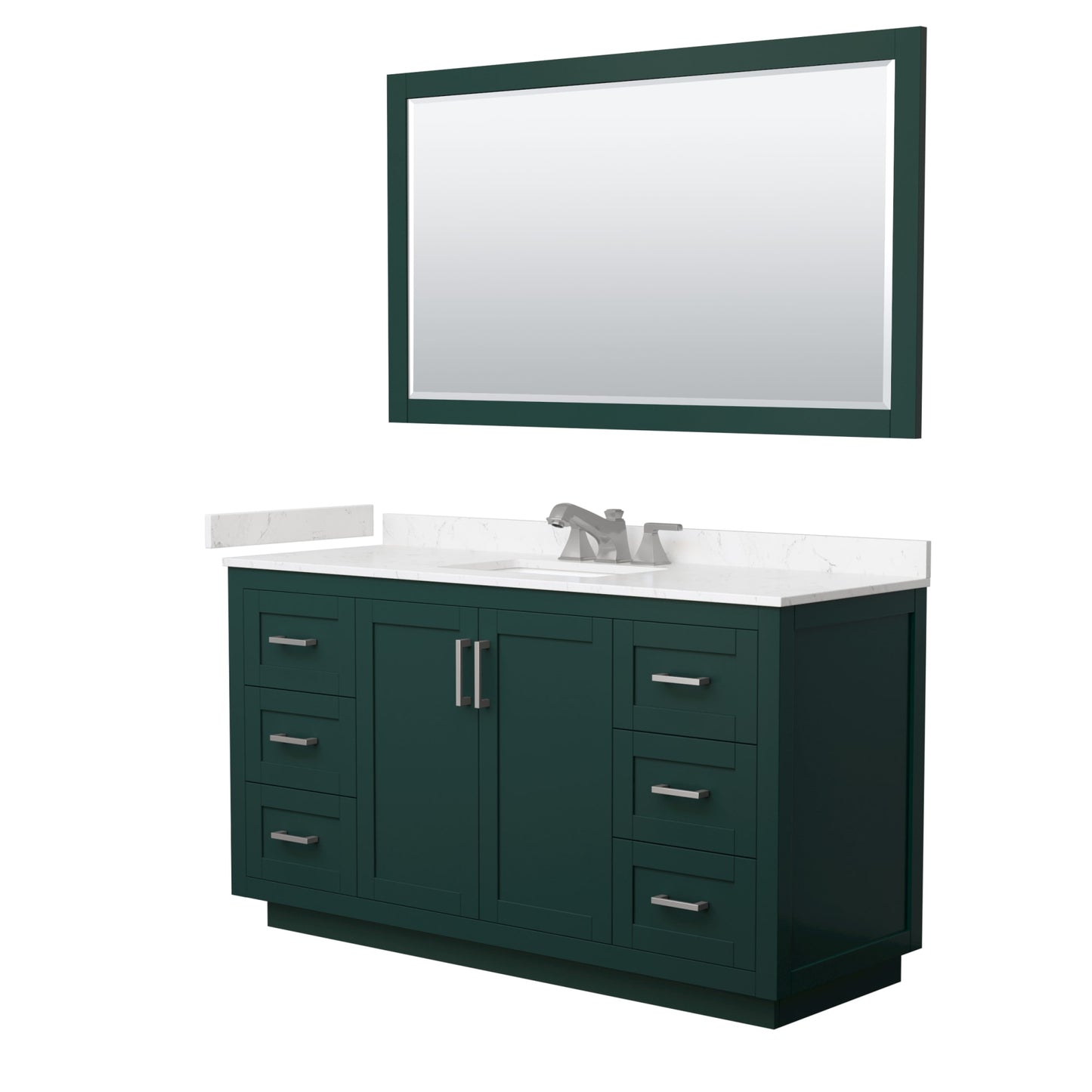 Miranda Bathroom Vanity with Countertop 60 inch Single Sink 3-hole Faucet Setup