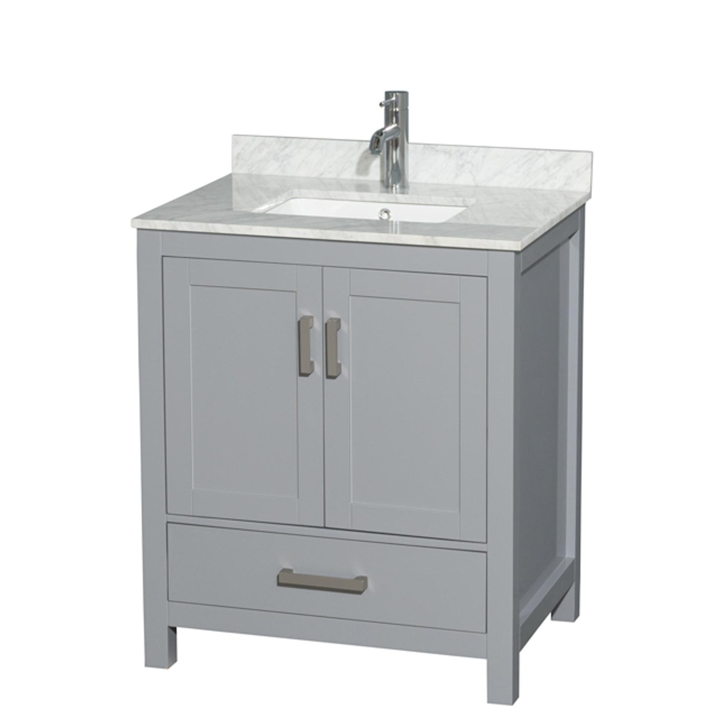 Sheffield Bathroom Vanity with Countertop 30 inch Single Sink Single hole Faucet Setup