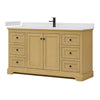 Custom image for Honey Oak with Matte Black Trim / White Cultured Marble / No Mirror