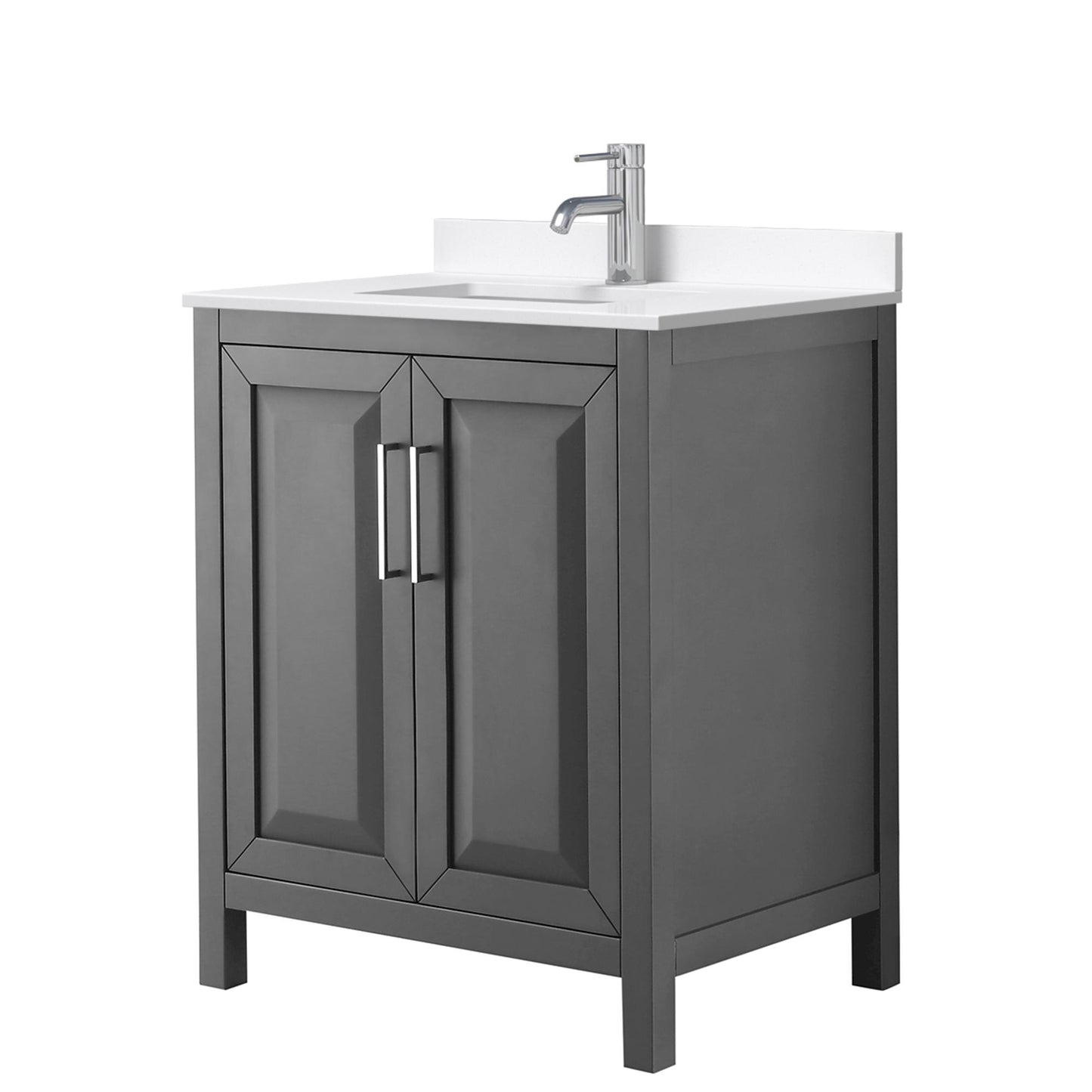 Daria Bathroom Vanity with Countertop 30 inch Single Sink Single hole Faucet Setup