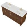 Custom image for Dark Walnut with Brushed Gold Trim / Giotto Quartz / No Mirror