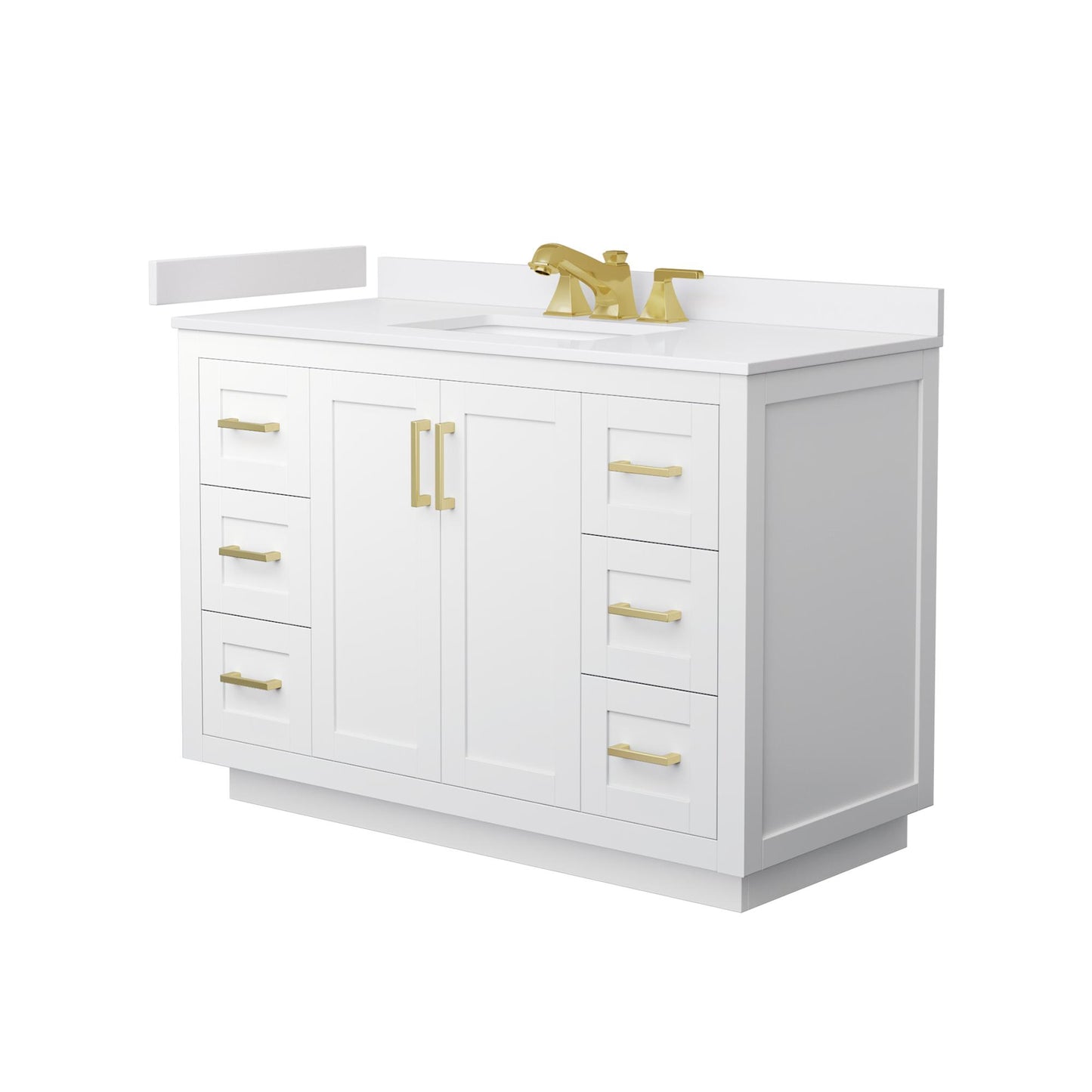Miranda Bathroom Vanity with Countertop 48 inch Single Sink 3-hole Faucet Setup