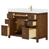 Custom image for Dark Walnut with Brushed Gold Trim / White Cultured Marble / No Mirror