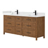 Custom image for Toasted Walnut with Matte Black Trim / White Quartz / No Mirror