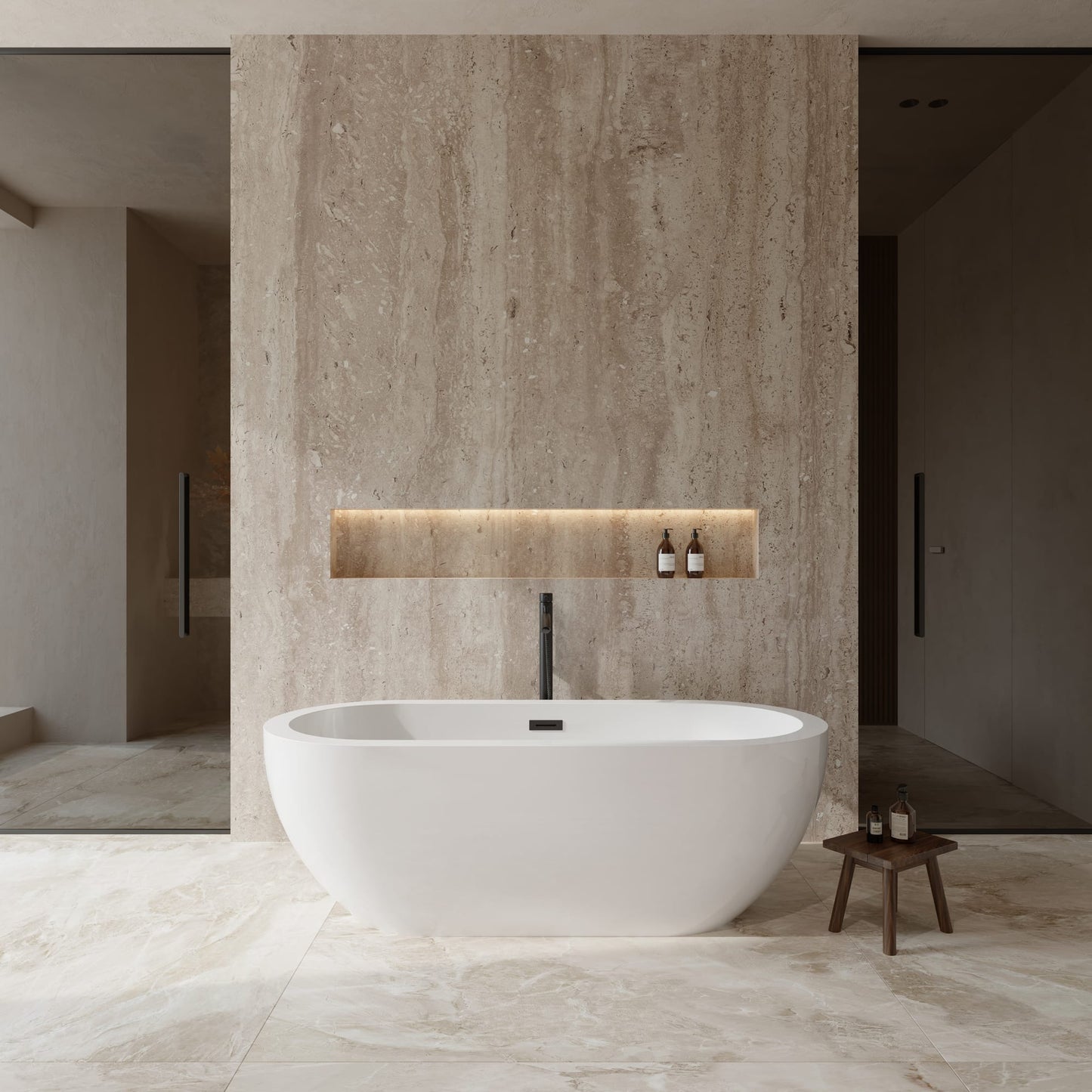 Soho Freestanding Acrylic Bathtub With Faucet 68 inch