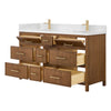 Custom image for Toasted Walnut with Satin Bronze Trim / White Quartz / No Mirror