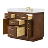 Custom image for Dark Oak with Brushed Gold Trim / Giotto Quartz / No Mirror