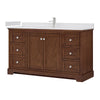Custom image for Dark Walnut with Polished Chrome Trim / White Cultured Marble / No Mirror