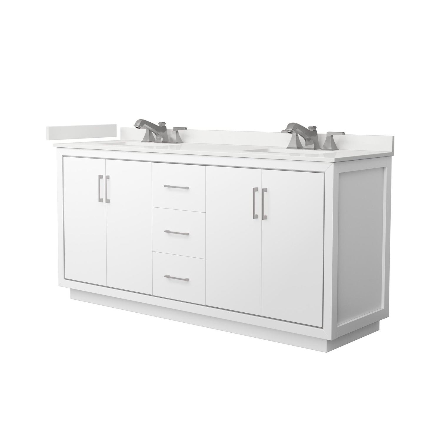 Icon Bathroom Vanity with Countertop 72 inch Double Sink 3-hole Faucet Setup