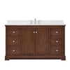 Custom image for Dark Walnut with Polished Chrome Trim / Carrara Cultured Marble / No Mirror