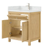 Custom image for Scandinavian Oak with Brushed Nickel Trim / White Quartz / No Mirror