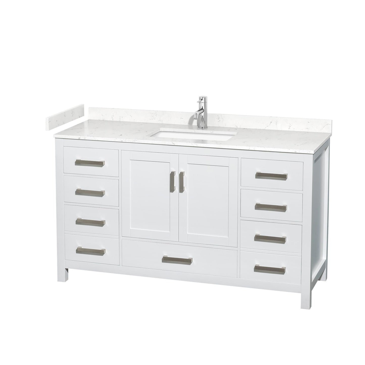 Sheffield Bathroom Vanity with Countertop 60 inch Single Sink Single hole Faucet Setup