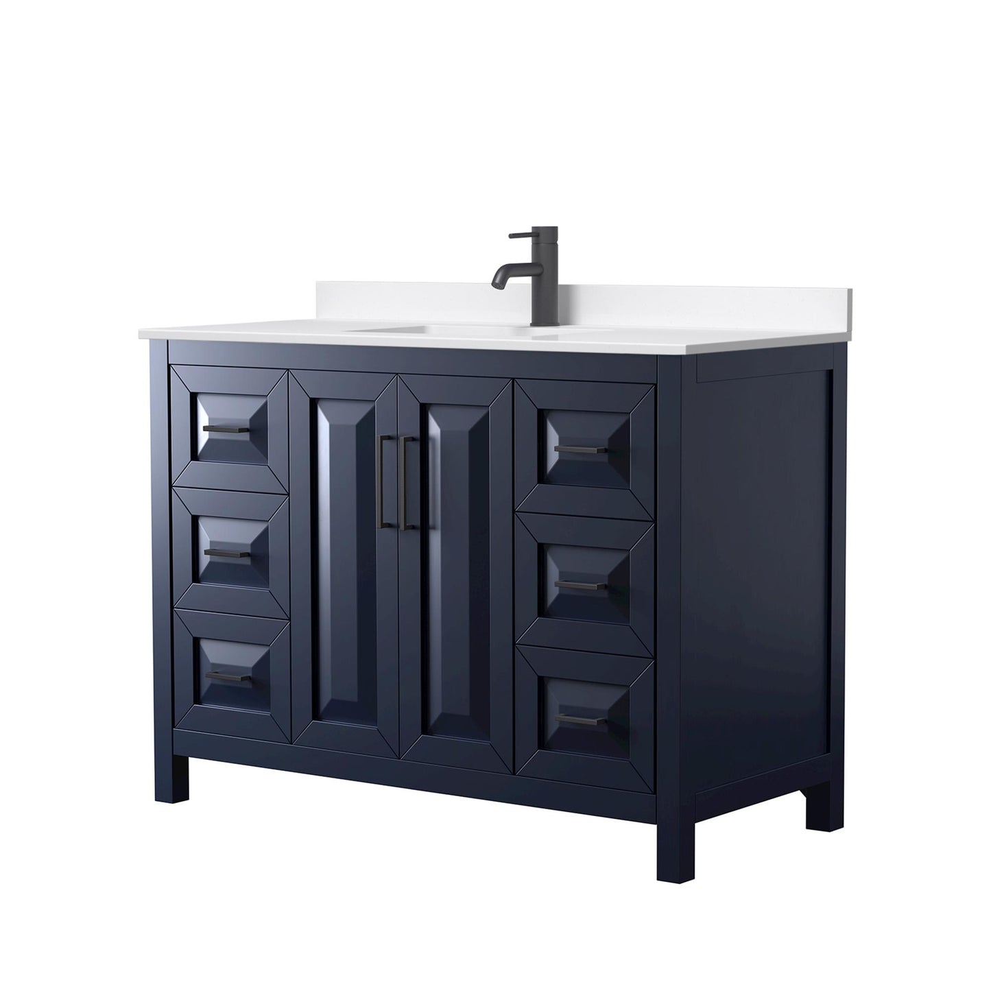 Daria Bathroom Vanity with Countertop 48 inch Single Sink Single hole Faucet Setup