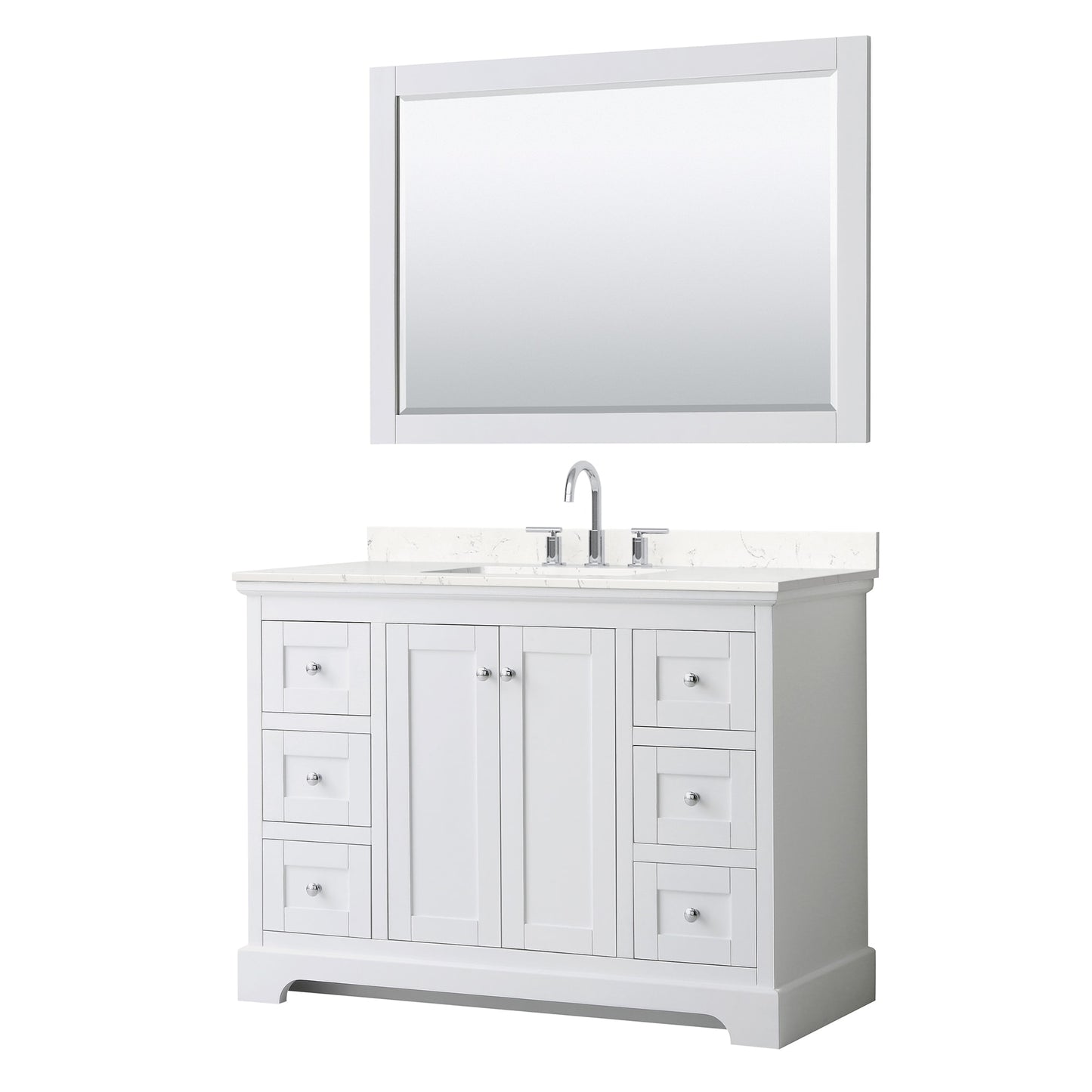 Avery Bathroom Vanity with Countertop 48 inch Single Sink 3-hole Faucet Setup