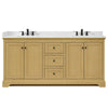 Custom image for Honey Oak with Matte Black Trim / White Quartz / No Mirror