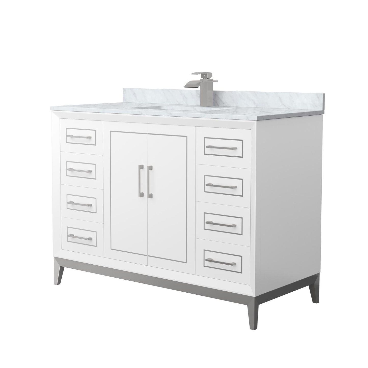 Marlena Bathroom Vanity with Countertop 48 inch Single Sink Single hole Faucet Setup