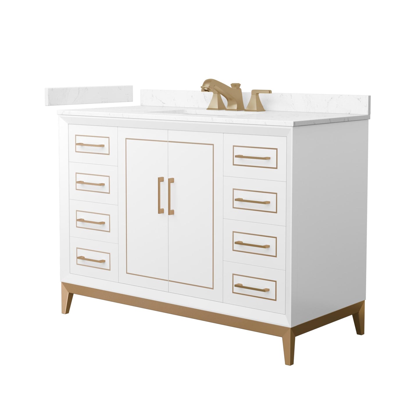 Marlena Bathroom Vanity with Countertop 48 inch Single Sink 3-hole Faucet Setup
