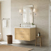 Custom image for Scandinavian Oak with Brushed Nickel Trim / White Quartz / No Mirror