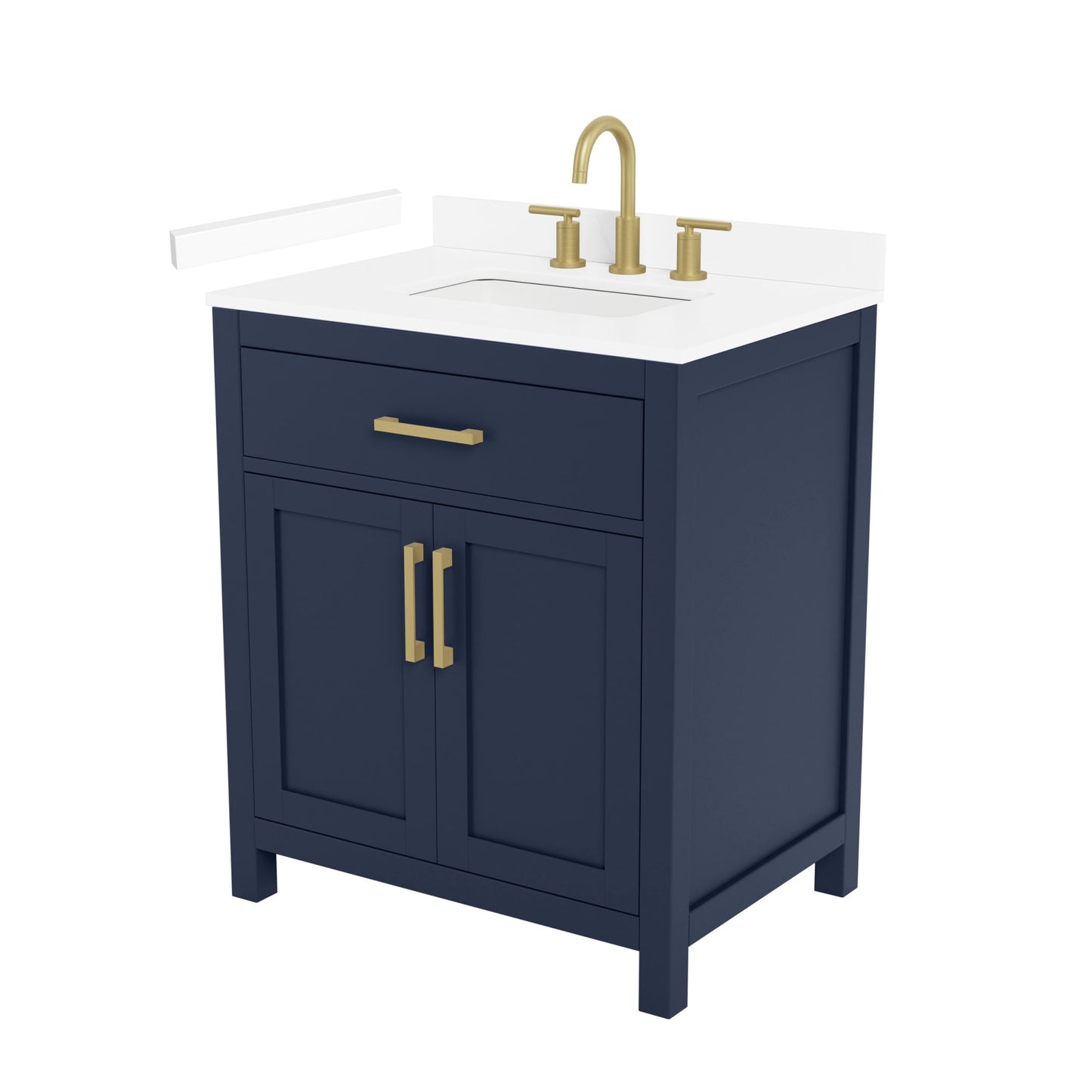 Beckett Bathroom Vanity with Countertop 30 inch Single Sink 3-hole Faucet Setup