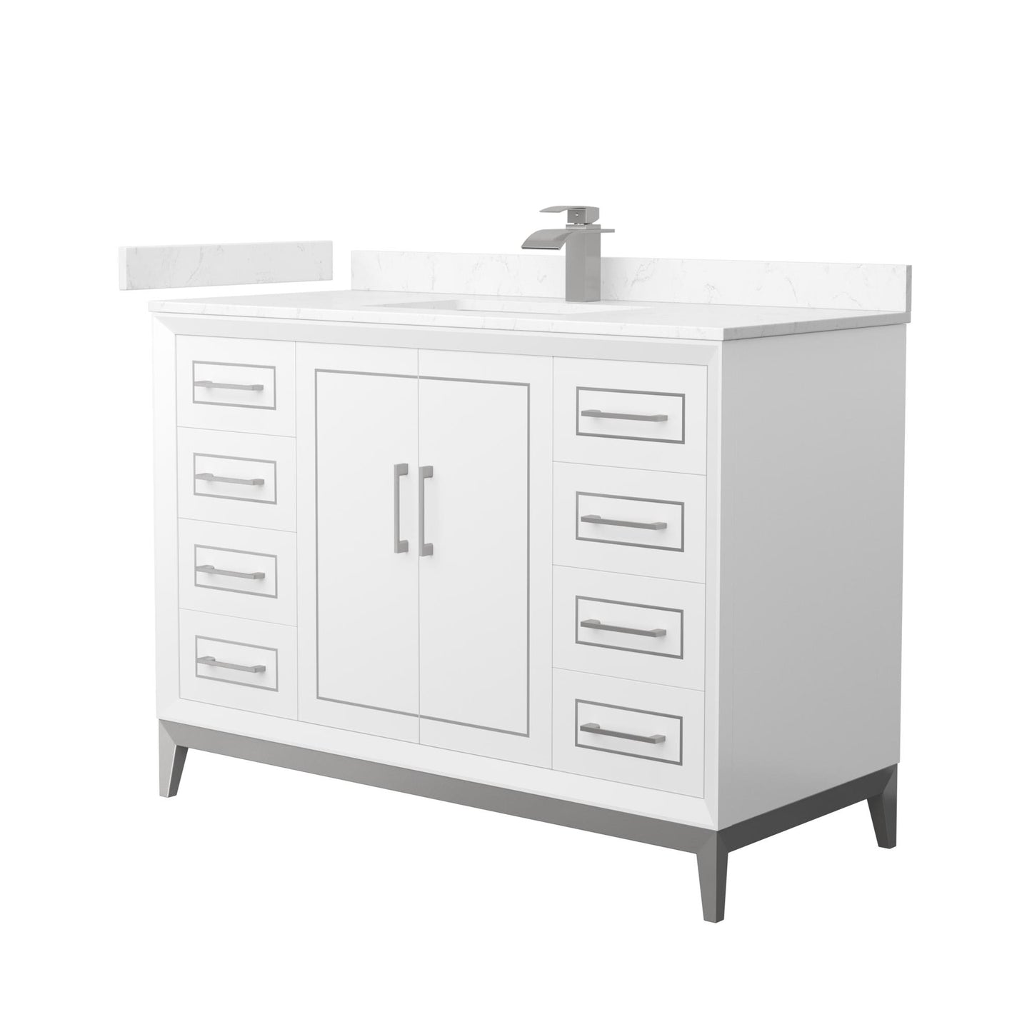 Marlena Bathroom Vanity with Countertop 48 inch Single Sink Single hole Faucet Setup