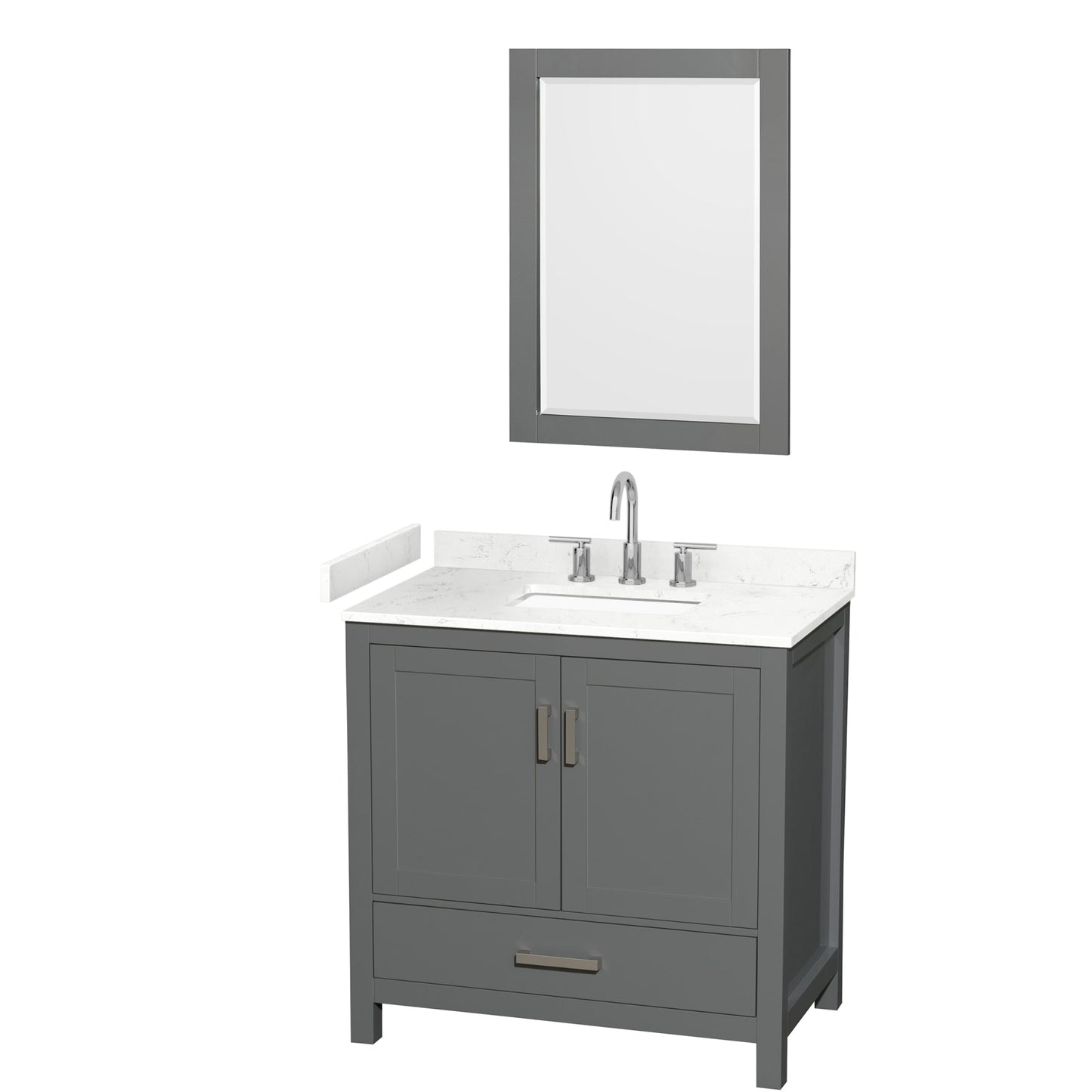 Sheffield Bathroom Vanity with Countertop 36 inch Single Sink 3-hole Faucet Setup