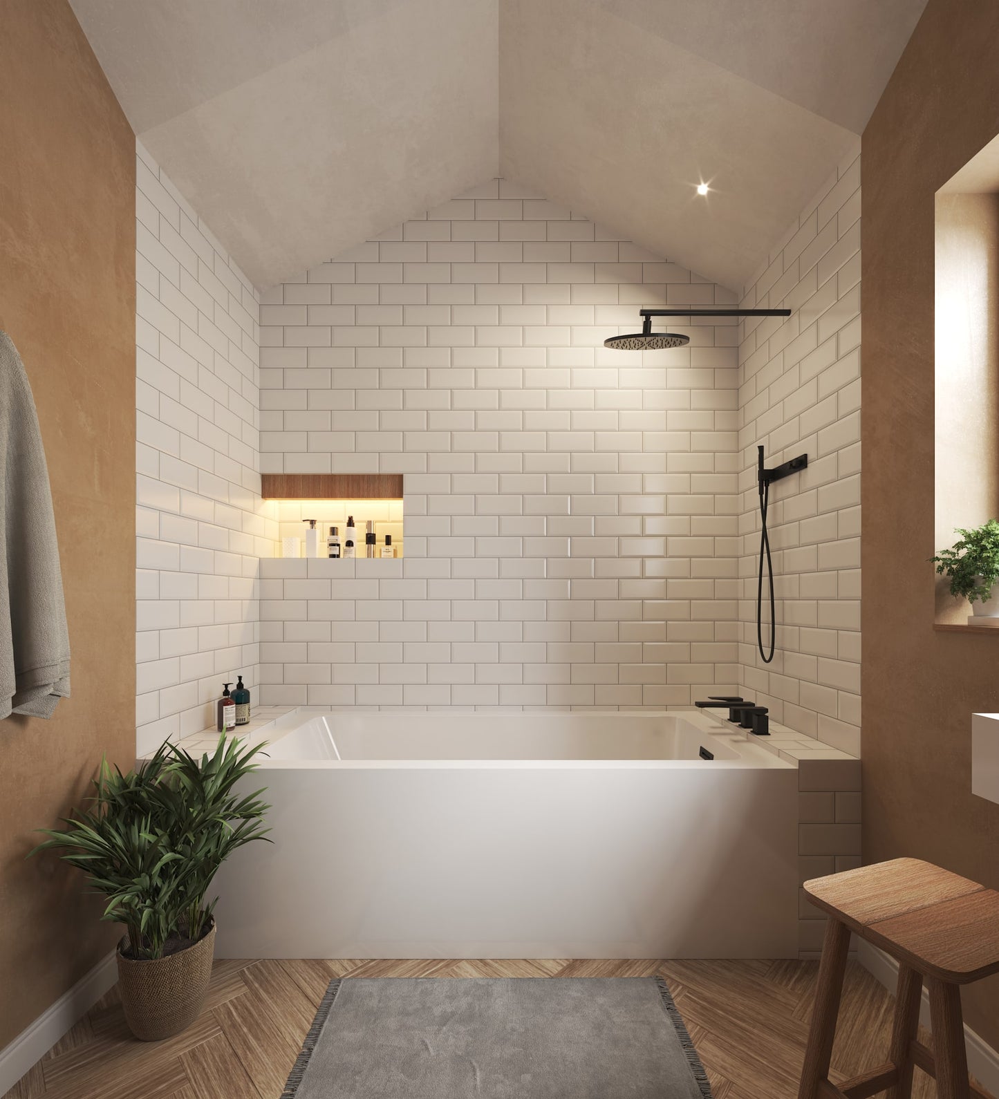 Grayley Alcove Acrylic Bathtub No Faucet 66 inch