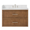 Custom image for Toasted Walnut with Brushed Nickel Trim / White Quartz / No Mirror