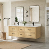 Custom image for Scandinavian Oak with Matte Black Trim / White Quartz / No Mirror
