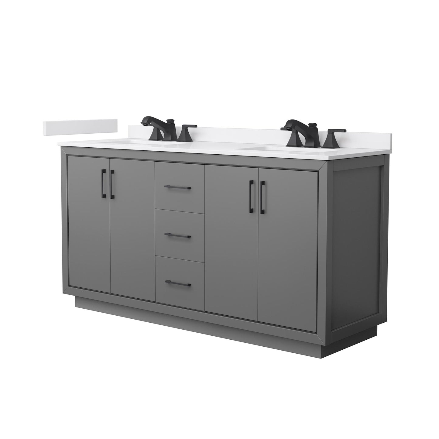 Icon Bathroom Vanity with Countertop 66 inch Double Sink 3-hole Faucet Setup