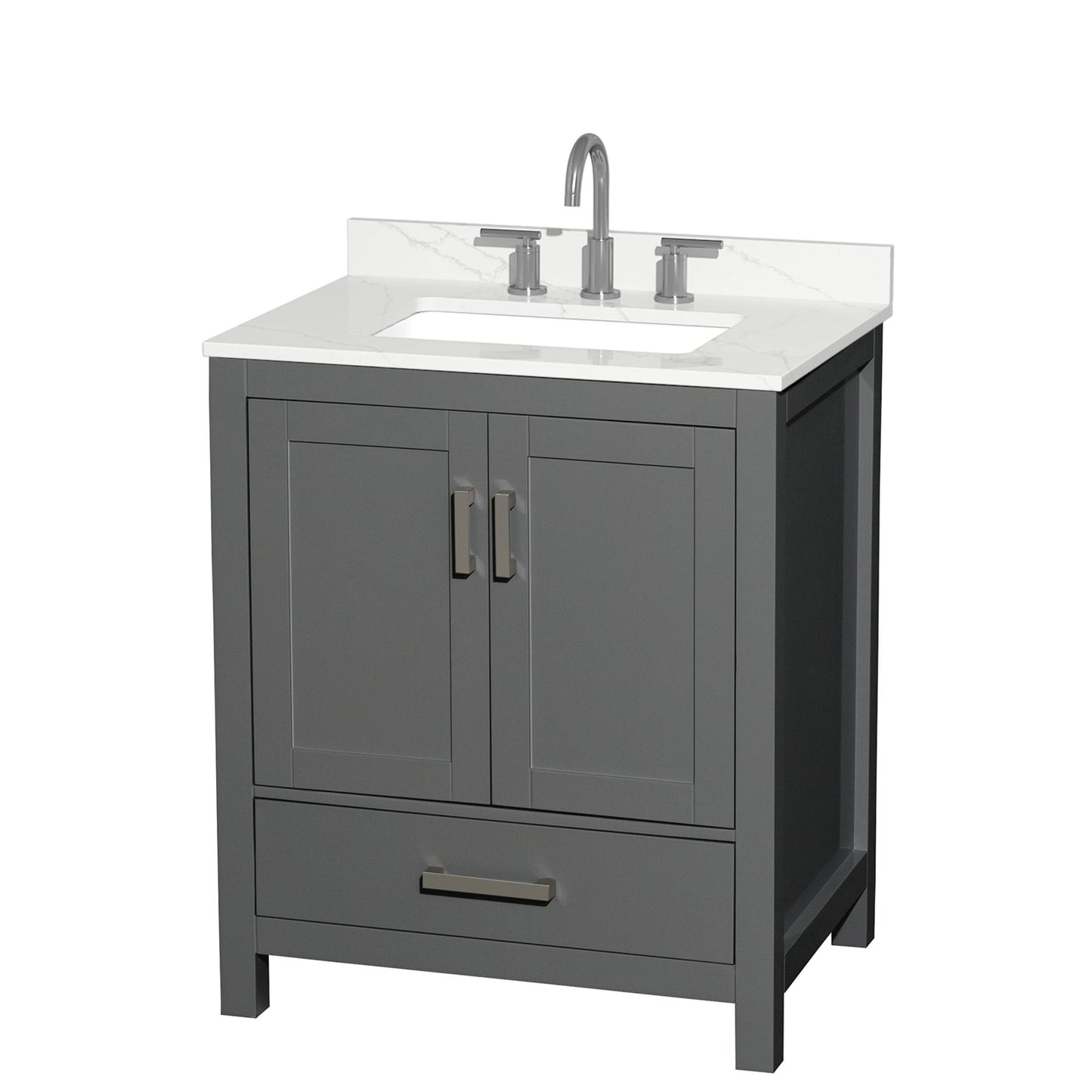 Sheffield Bathroom Vanity with Countertop 30 inch Single Sink 3-hole Faucet Setup