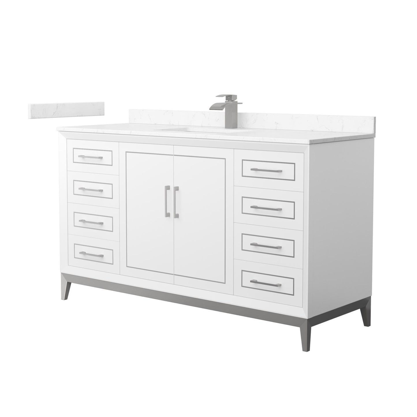 Marlena Bathroom Vanity with Countertop 60 inch Single Sink Single hole Faucet Setup