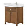 Custom image for Toasted Walnut with Brushed Nickel Trim / White Quartz / No Mirror