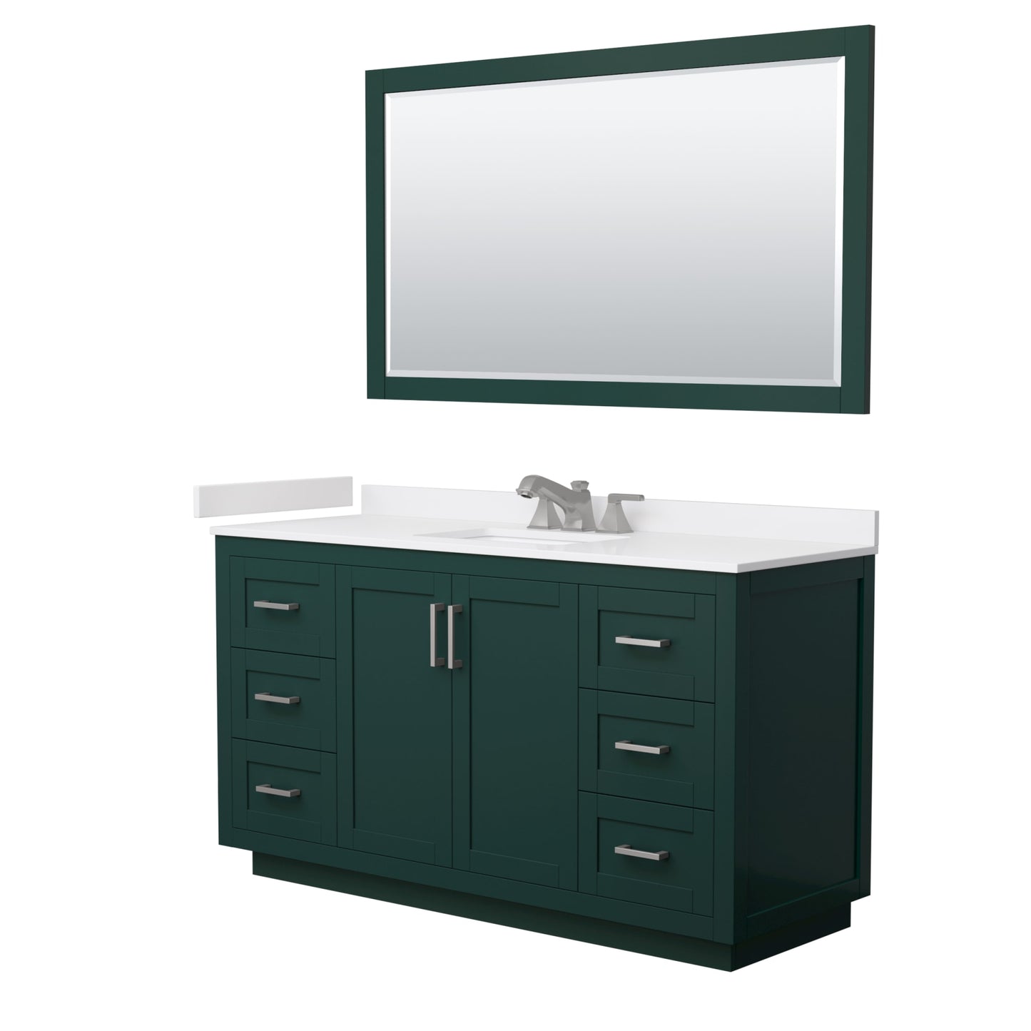 Miranda Bathroom Vanity with Countertop 60 inch Single Sink 3-hole Faucet Setup