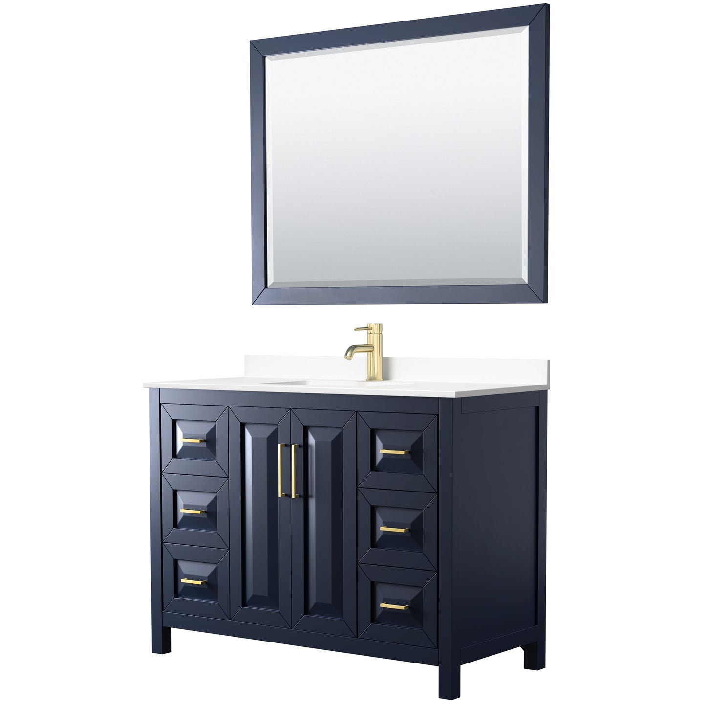 Daria Bathroom Vanity with Countertop 48 inch Single Sink Single hole Faucet Setup