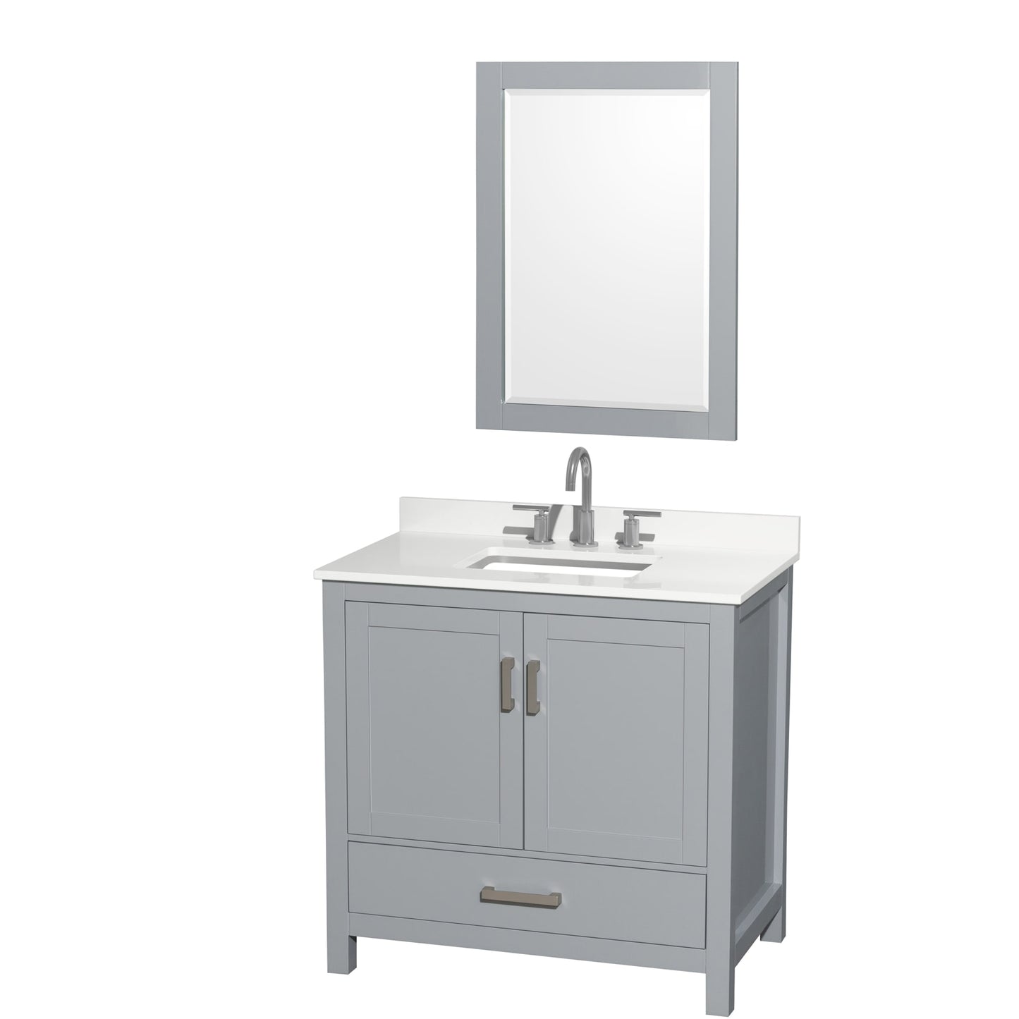 Sheffield Bathroom Vanity with Countertop 36 inch Single Sink 3-hole Faucet Setup